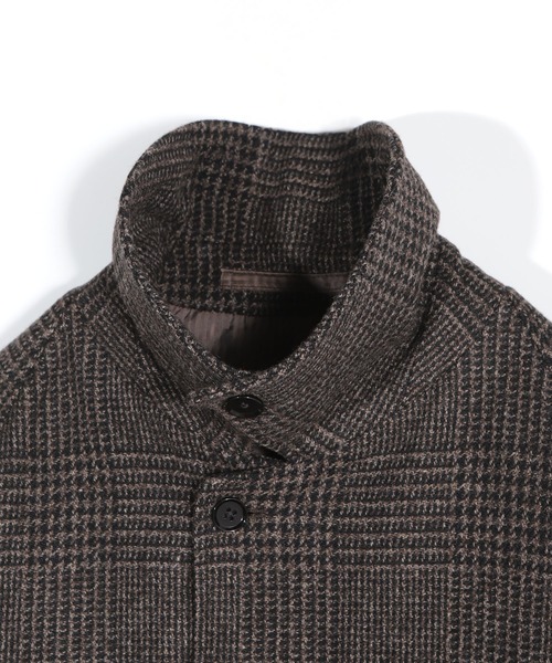 MEN'S BIGI（メンズビギ）の「グレンチェックウール ステンカラーコート（ダウンジャケット/コート・メンズ・ブラウン系その他・02/03）」の3枚目の写真