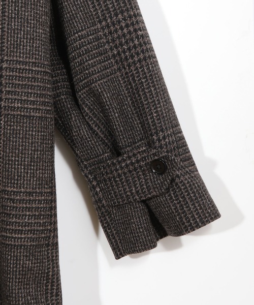 MEN'S BIGI（メンズビギ）の「グレンチェックウール ステンカラーコート（ダウンジャケット/コート・メンズ・ブラウン系その他・02/03）」の6枚目の写真
