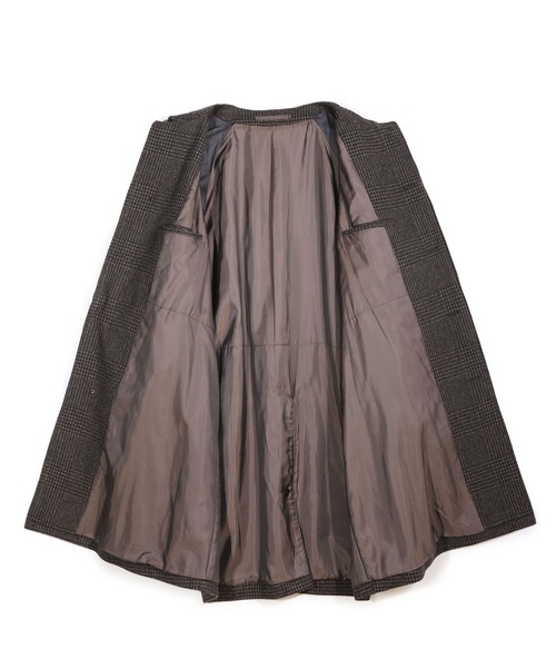 MEN'S BIGI（メンズビギ）の「グレンチェックウール ステンカラーコート（ダウンジャケット/コート・メンズ・ブラウン系その他・02/03）」の8枚目の写真