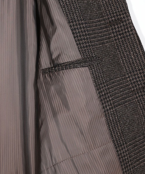 MEN'S BIGI（メンズビギ）の「グレンチェックウール ステンカラーコート（ダウンジャケット/コート・メンズ・ブラウン系その他・02/03）」の9枚目の写真