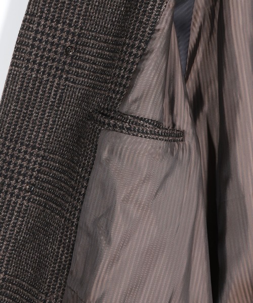 MEN'S BIGI（メンズビギ）の「グレンチェックウール ステンカラーコート（ダウンジャケット/コート・メンズ・ブラウン系その他・02/03）」の10枚目の写真