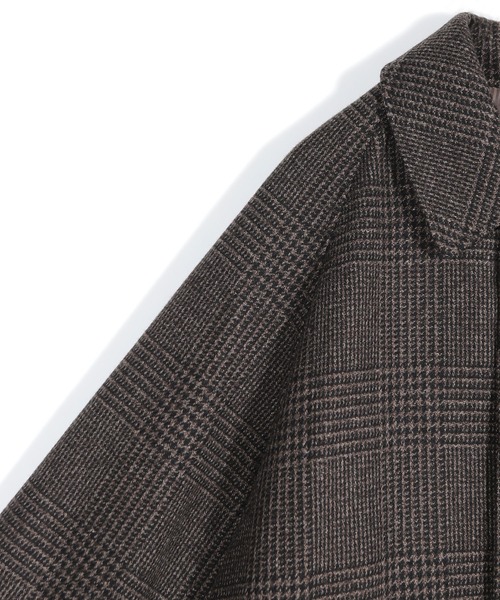 MEN'S BIGI（メンズビギ）の「グレンチェックウール ステンカラーコート（ダウンジャケット/コート・メンズ・ブラウン系その他・02/03）」の4枚目の写真