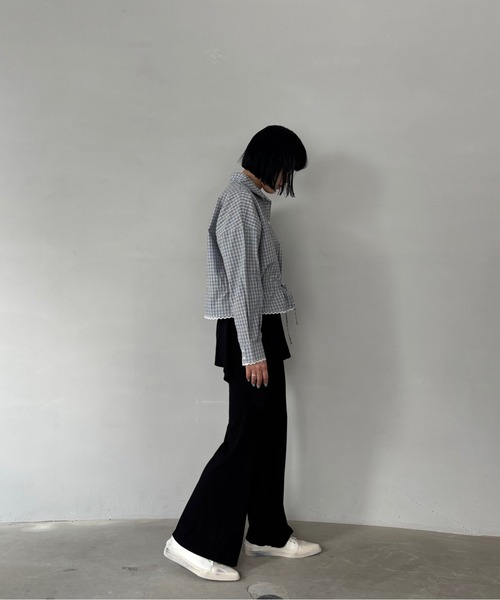 Fano Studios（ファノ ストゥディオズ）の「ウエストゴム レイヤード風 リブフレアパンツ FQ25K051【Fano Studios】【2025AW】（スラックス・レディース・ブラック・M/L/S）」の14枚目の写真