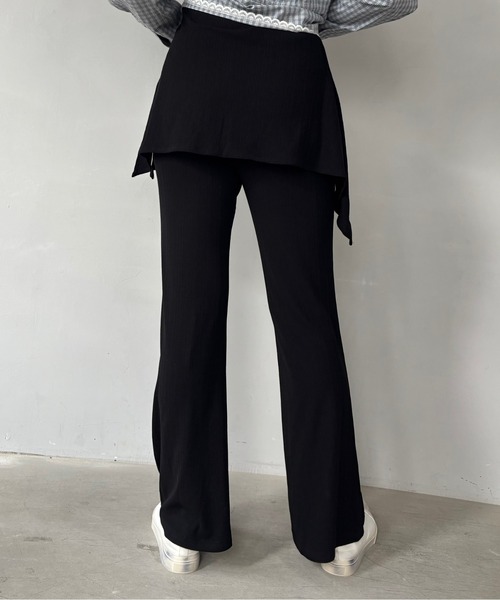Fano Studios（ファノ ストゥディオズ）の「ウエストゴム レイヤード風 リブフレアパンツ FQ25K051【Fano Studios】【2025AW】（スラックス・レディース・ブラック・M/L/S）」の11枚目の写真