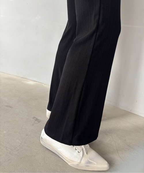 Fano Studios（ファノ ストゥディオズ）の「ウエストゴム レイヤード風 リブフレアパンツ FQ25K051【Fano Studios】【2025AW】（スラックス・レディース・ブラック・M/L/S）」の17枚目の写真