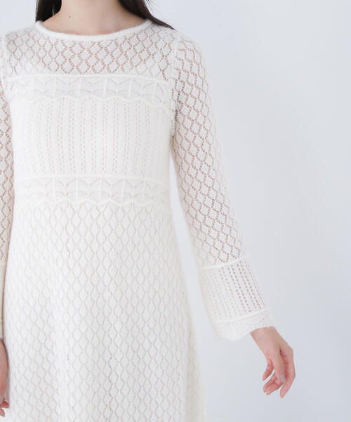 NATURAL BEAUTY BASIC(ナチュラルビューティーベーシック)の「◇レーシー編みニットワンピース(ワンピース・レディース・ブラウン/オフホワイト・FREE)」の14枚目の写真