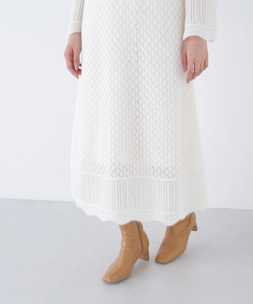 NATURAL BEAUTY BASIC(ナチュラルビューティーベーシック)の「◇レーシー編みニットワンピース(ワンピース・レディース・ブラウン/オフホワイト・FREE)」の15枚目の写真