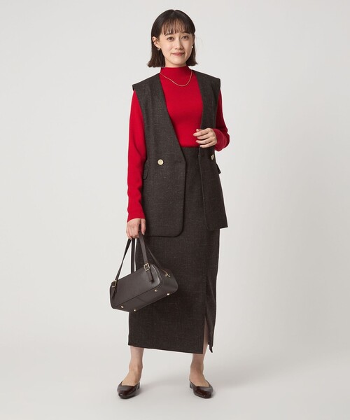 green label relaxing（グリーンレーベルリラクシング）の「スラブ ジレ（ベスト・レディース・ナチュラル/ダークブラウン/ネイビー・38/36）」の11枚目の写真