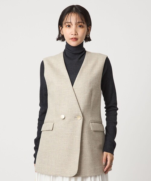 green label relaxing（グリーンレーベルリラクシング）の「スラブ ジレ（ベスト・レディース・ナチュラル/ダークブラウン/ネイビー・38/36）」の16枚目の写真