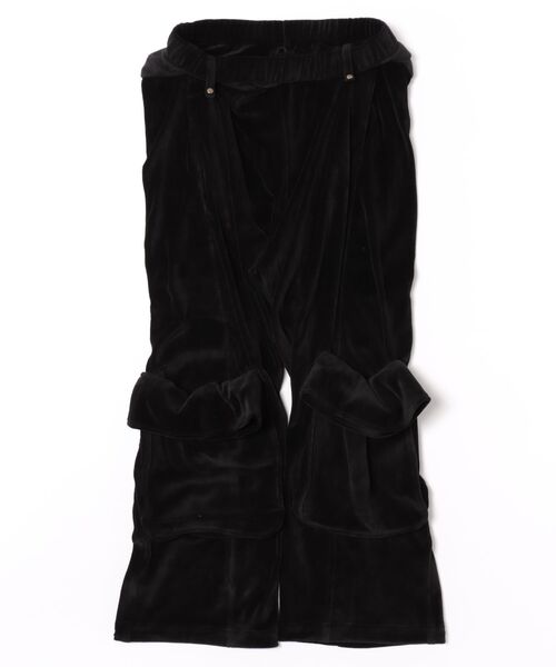 OPEN Yy（オープンワイワイ）の「OPEN Yy/オープンワイワイ/ROLLED WAIST VELOUR CARGO PANTS（カーゴパンツ・レディース・ブラック・M/S）」の7枚目の写真