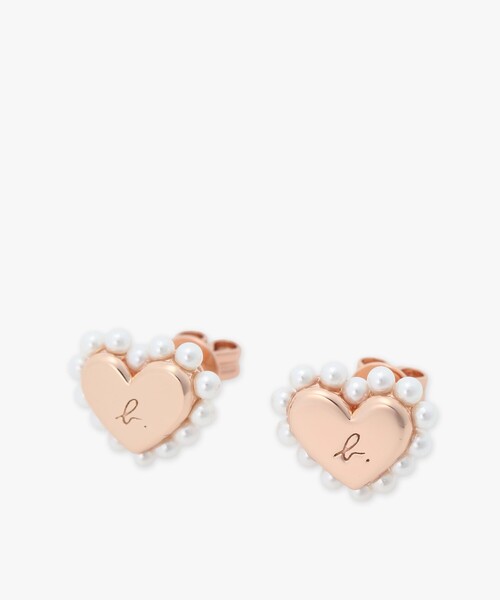 ハート パール スタッド ピアス 'Timeless Love'（ピアス（両耳用