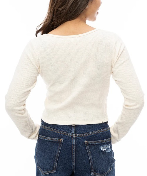 BILLABONG（ビラボン）の「【BILLABONG/ビラボン】24AW GRAPHIC BABY FIT LS/グラフィックショート丈長袖ロンT（Tシャツ/カットソー・レディース・スミクロ/ホワイト・MEDIUM/LARGE）」の5枚目の写真