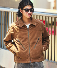 ARTIFICIAL GRAIN / FAUX SUEDE ZIP BLOUSON（ブルゾン）｜WYM LIDNM