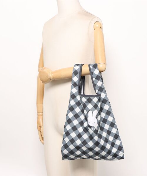 Miffy( ミッフィー)の「miffy/ミッフィー ダイアゴナルチェックシリーズ エコバッグ(エコバッグ/サブバッグ・レディース・グレー/ベージュ・ONE SIZE)」の7枚目の写真