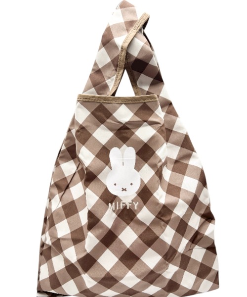 Miffy( ミッフィー)の「miffy/ミッフィー ダイアゴナルチェックシリーズ エコバッグ(エコバッグ/サブバッグ・レディース・グレー/ベージュ・ONE SIZE)」の12枚目の写真