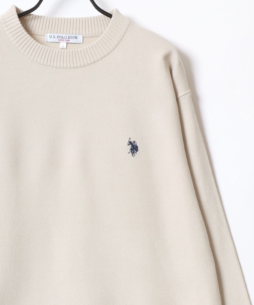 U.S. POLO ASSN.(ユーエスポロアッスン)の「U.S. POLO ASSN./ユーエスポロアッスン オーバーサイズ ハイゲージニット ロゴ ワンポイント刺繍 クルーネック セーター/レディース メンズ(ニット/セーター・メンズ・グレー/ブラック/オートミール/ネイビー・M/L/LL)」の7枚目の写真