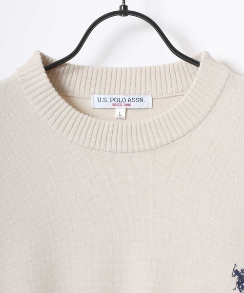 U.S. POLO ASSN.(ユーエスポロアッスン)の「U.S. POLO ASSN./ユーエスポロアッスン オーバーサイズ ハイゲージニット ロゴ ワンポイント刺繍 クルーネック セーター/レディース メンズ(ニット/セーター・メンズ・グレー/ブラック/オートミール/ネイビー・M/L/LL)」の14枚目の写真