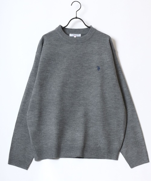 U.S. POLO ASSN.(ユーエスポロアッスン)の「U.S. POLO ASSN./ユーエスポロアッスン オーバーサイズ ハイゲージニット ロゴ ワンポイント刺繍 クルーネック セーター/レディース メンズ(ニット/セーター・メンズ・グレー/ブラック/オートミール/ネイビー・M/L/LL)」の10枚目の写真