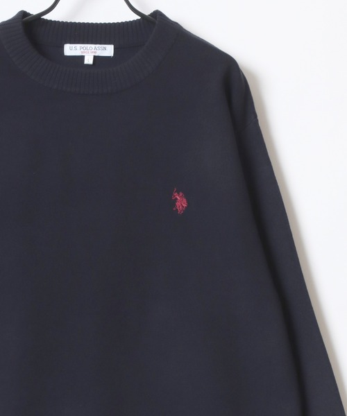 U.S. POLO ASSN.(ユーエスポロアッスン)の「U.S. POLO ASSN./ユーエスポロアッスン オーバーサイズ ハイゲージニット ロゴ ワンポイント刺繍 クルーネック セーター/レディース メンズ(ニット/セーター・メンズ・グレー/ブラック/オートミール/ネイビー・M/L/LL)」の8枚目の写真