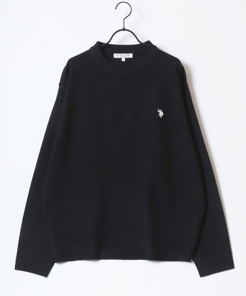U.S. POLO ASSN.(ユーエスポロアッスン)の「U.S. POLO ASSN./ユーエスポロアッスン オーバーサイズ ハイゲージニット ロゴ ワンポイント刺繍 クルーネック セーター/レディース メンズ(ニット/セーター・メンズ・グレー/ブラック/オートミール/ネイビー・M/L/LL)」の9枚目の写真