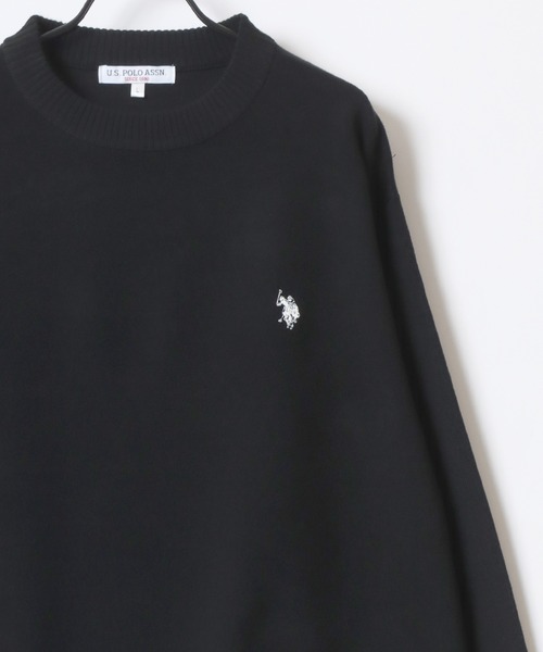 U.S. POLO ASSN.(ユーエスポロアッスン)の「U.S. POLO ASSN./ユーエスポロアッスン オーバーサイズ ハイゲージニット ロゴ ワンポイント刺繍 クルーネック セーター/レディース メンズ(ニット/セーター・メンズ・グレー/ブラック/オートミール/ネイビー・M/L/LL)」の5枚目の写真