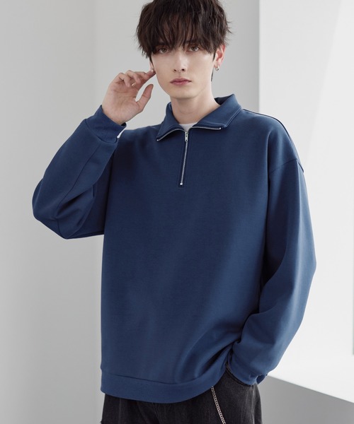 ASTRONOMY（アストロノミー）の「【イージーケア】コットンポンチハーフジップ長袖プルオーバー（その他トップス・メンズ・ホワイト/ブラック/グレー/チャコール/ブルー/ワイン・S/M/L/XL）」の15枚目の写真