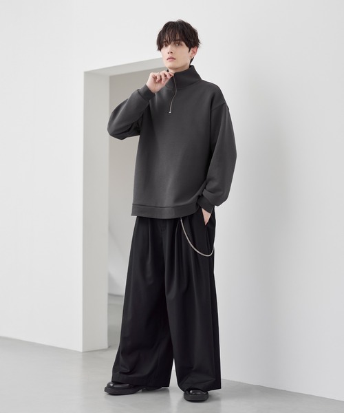 ASTRONOMY（アストロノミー）の「【イージーケア】コットンポンチハーフジップ長袖プルオーバー（その他トップス・メンズ・ホワイト/ブラック/グレー/チャコール/ブルー/ワイン・S/M/L/XL）」の11枚目の写真