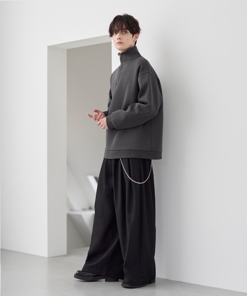 ASTRONOMY（アストロノミー）の「【イージーケア】コットンポンチハーフジップ長袖プルオーバー（その他トップス・メンズ・ホワイト/ブラック/グレー/チャコール/ブルー/ワイン・S/M/L/XL）」の12枚目の写真