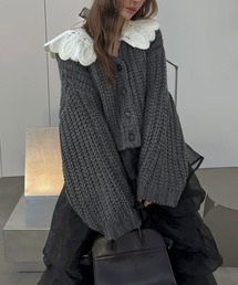 WILLFULLY | motif collar removal knit cardigan(カーディガン/ボレロ)