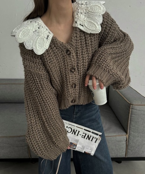 WILLFULLY（ウィルフリー）の「motif collar removal knit cardigan