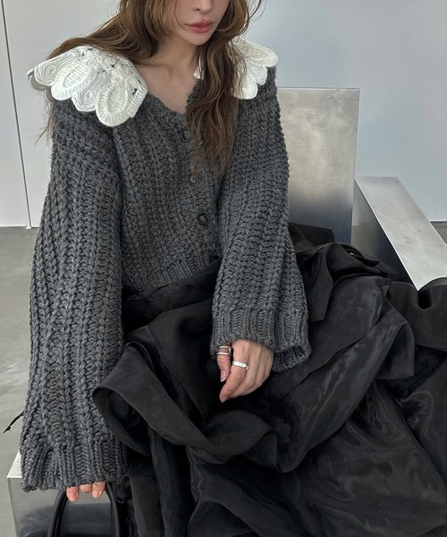 WILLFULLY（ウィルフリー）の「motif collar removal knit cardigan