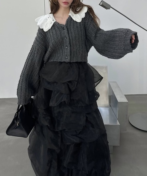 WILLFULLY（ウィルフリー）の「motif collar removal knit cardigan