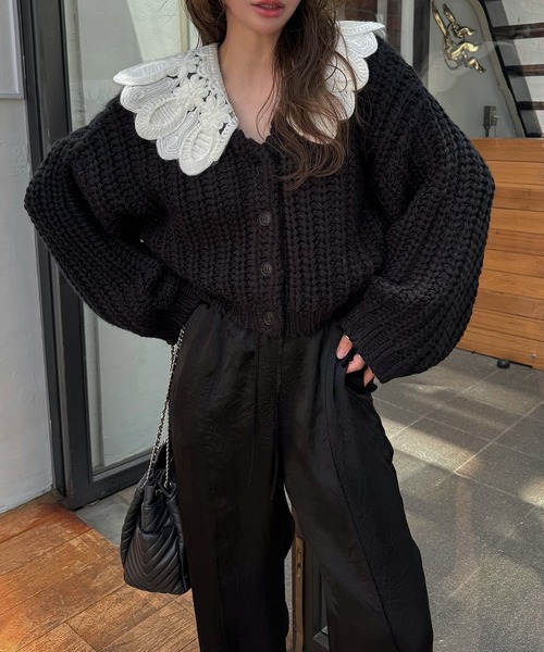WILLFULLY（ウィルフリー）の「motif collar removal knit cardigan