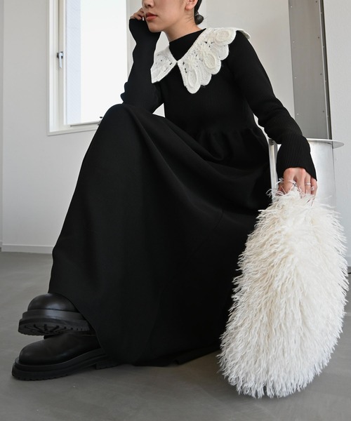 motif collar removal knit cardigan（カーディガン/ボレロ  