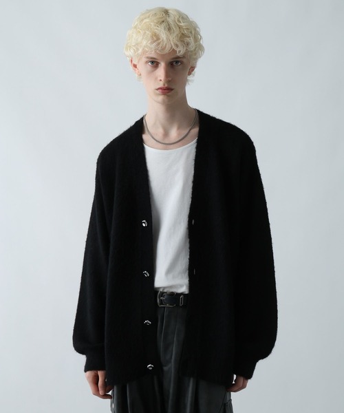 HARE（ハレ）の「エレガントボタンモヘアニットカーディガン(HARE)（カーディガン/ボレロ・メンズ・ブラック/グレー/グリーン・FREE）」の2枚目の写真