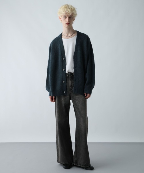 HARE（ハレ）の「エレガントボタンモヘアニットカーディガン(HARE)（カーディガン/ボレロ・メンズ・ブラック/グレー/グリーン・FREE）」の9枚目の写真