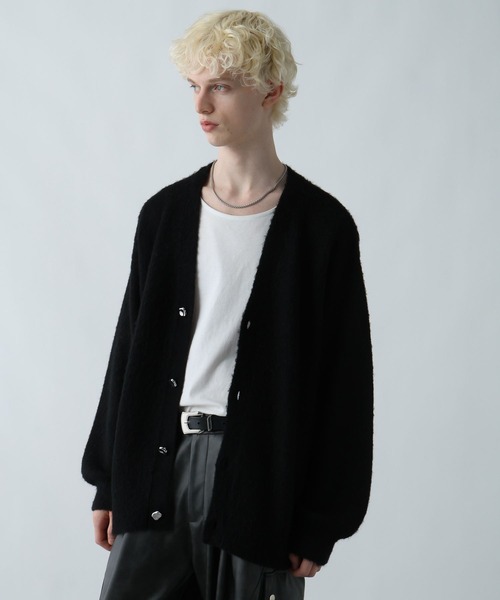 HARE（ハレ）の「エレガントボタンモヘアニットカーディガン(HARE)（カーディガン/ボレロ・メンズ・ブラック/グレー/グリーン・FREE）」の11枚目の写真