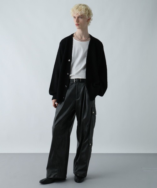 HARE（ハレ）の「エレガントボタンモヘアニットカーディガン(HARE)（カーディガン/ボレロ・メンズ・ブラック/グレー/グリーン・FREE）」の4枚目の写真