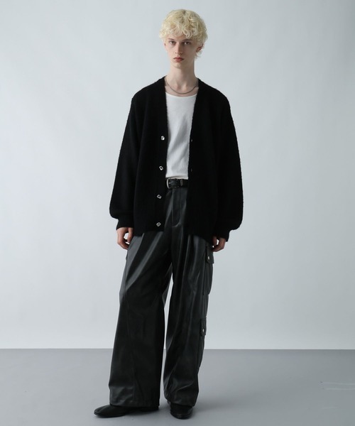 HARE（ハレ）の「エレガントボタンモヘアニットカーディガン(HARE)（カーディガン/ボレロ・メンズ・ブラック/グレー/グリーン・FREE）」の5枚目の写真