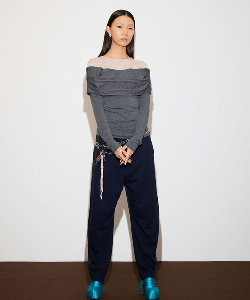 THINGS THAT MATTER（シングス ザット マター）の「NEW NYLON TAFFETA SWEAT PANTS / ニューナイロンタフタスウェットパンツ（スウェットパンツ・レディース・ボルドー/ブラック・FREE）」の4枚目の写真