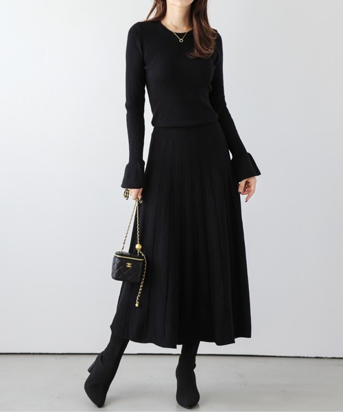 セール】フレアニットワンピース（ワンピース）｜La-gemme（ラジェム