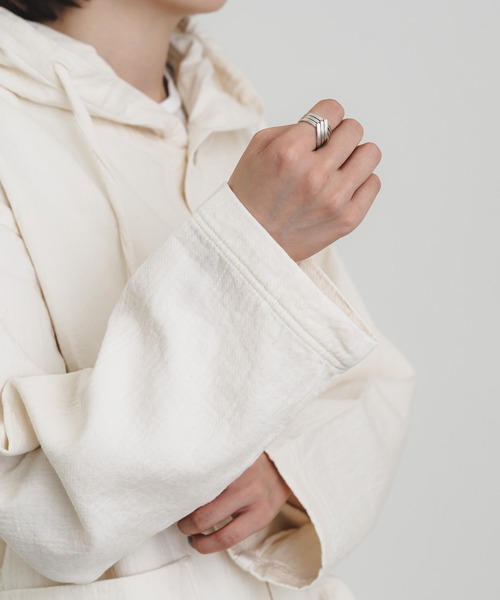 quadro(クオドロ)の「ダブルガーゼツイルパーカーカバーオール(カバーオール・レディース・キナリ/ブラック・FREE)」の21枚目の写真