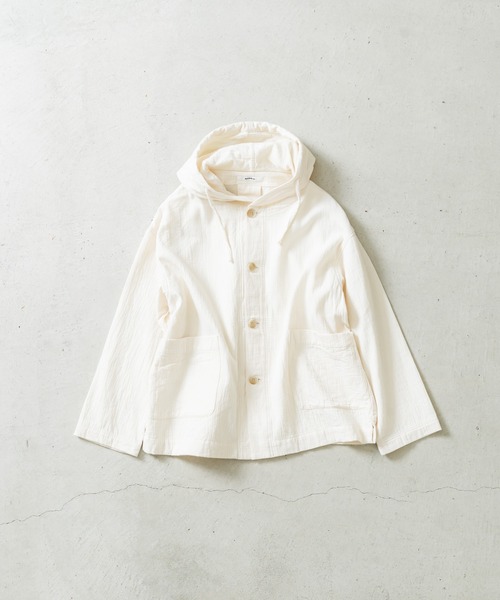 quadro(クオドロ)の「ダブルガーゼツイルパーカーカバーオール(カバーオール・レディース・キナリ/ブラック・FREE)」の3枚目の写真