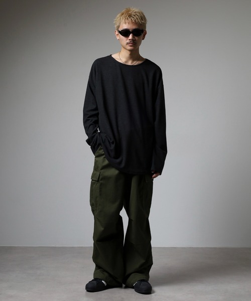 revertical（リバーティカル）の「スラブボートネックT（Tシャツ/カットソー・メンズ・ベージュ/ブラック/グレー・M/L）」の7枚目の写真