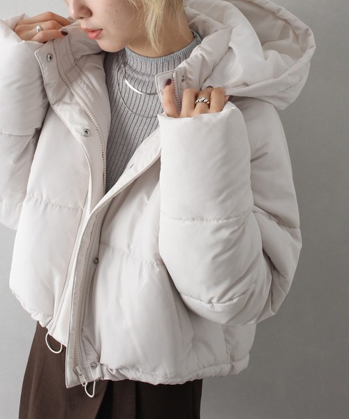 SpRay(スプレイ)のフード付きクロップドエコダウン(ダウンジャケット/コート)