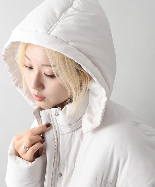SpRay(スプレイ)の「フード付きクロップドエコダウン(ダウンジャケット/コート・レディース・ホワイト/ブラック・FREE)」の17枚目の写真