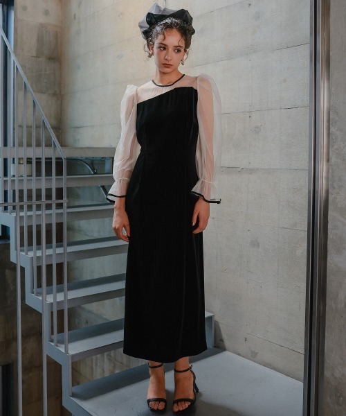 Callarus（カラルス）の「〔Callarus〕配色オーガンジービッグシュシュ（シュシュ・レディース・ブラック系/アイボリー系・FREE）」の11枚目の写真