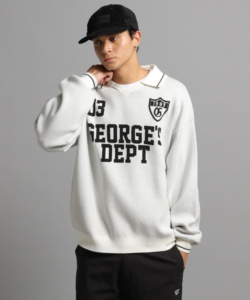 GEORGE'S(ジョージズ)の「ユニフォームジャガードプルオーバー(ニット/セーター・メンズ・オフホワイト/ブラック・MEDIUM/LARGE)」の1枚目の写真
