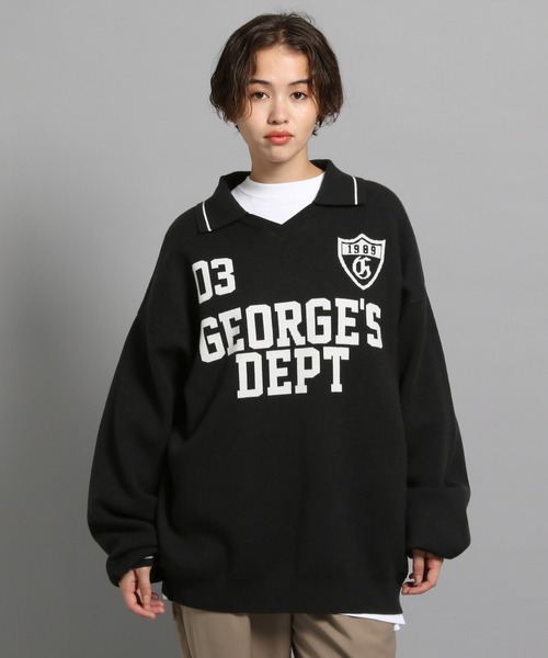 GEORGE'S(ジョージズ)の「ユニフォームジャガードプルオーバー(ニット/セーター・メンズ・オフホワイト/ブラック・MEDIUM/LARGE)」の2枚目の写真