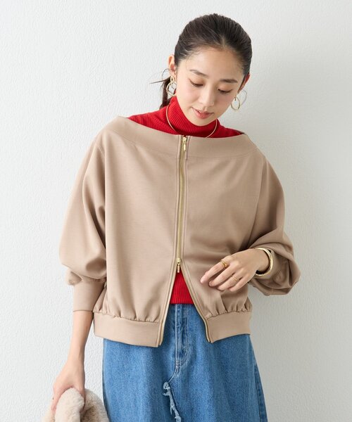 un dix cors（アンディコール）の「《着回し力抜群》2WAY刺繍ZIPプルオーバー（スウェット・レディース・ブラック/モカ/ピンク・FREE）」の10枚目の写真